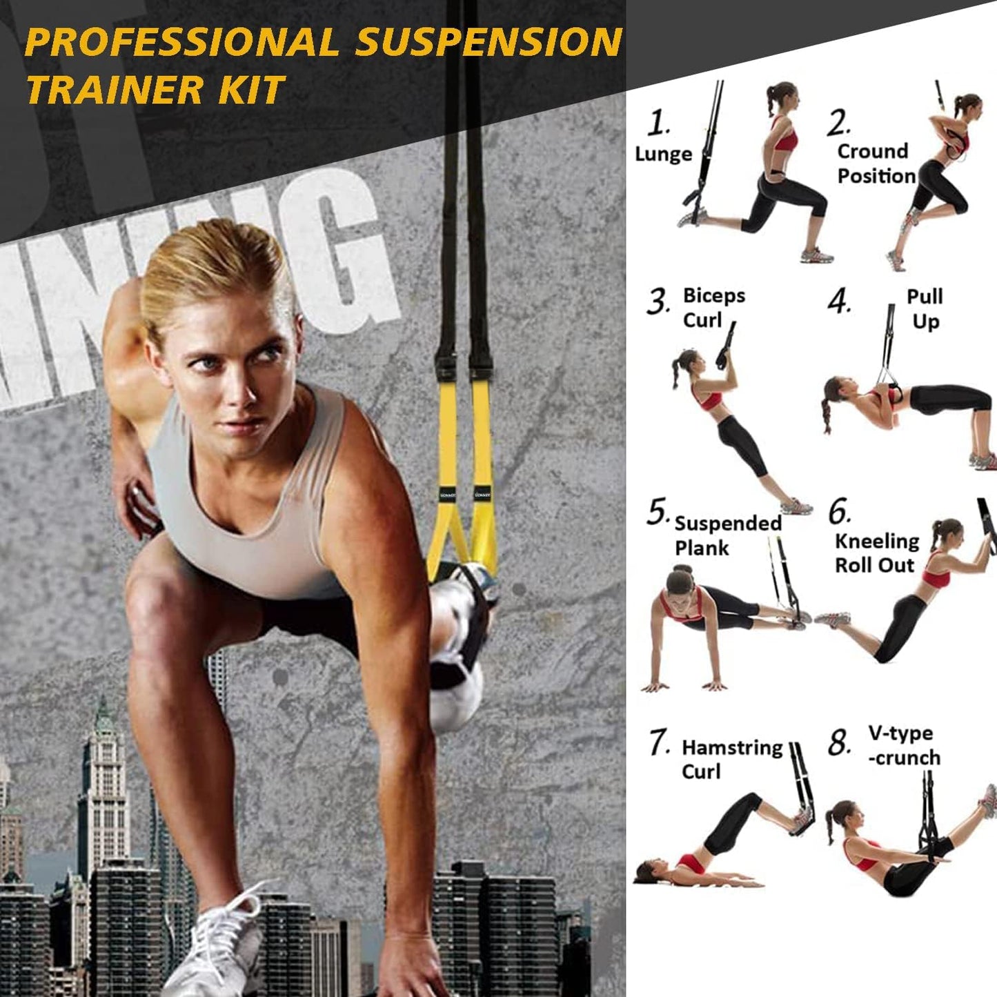 UONNER Suspension Trainer - Versatile Home Gym Equipment for Full Body Workouts