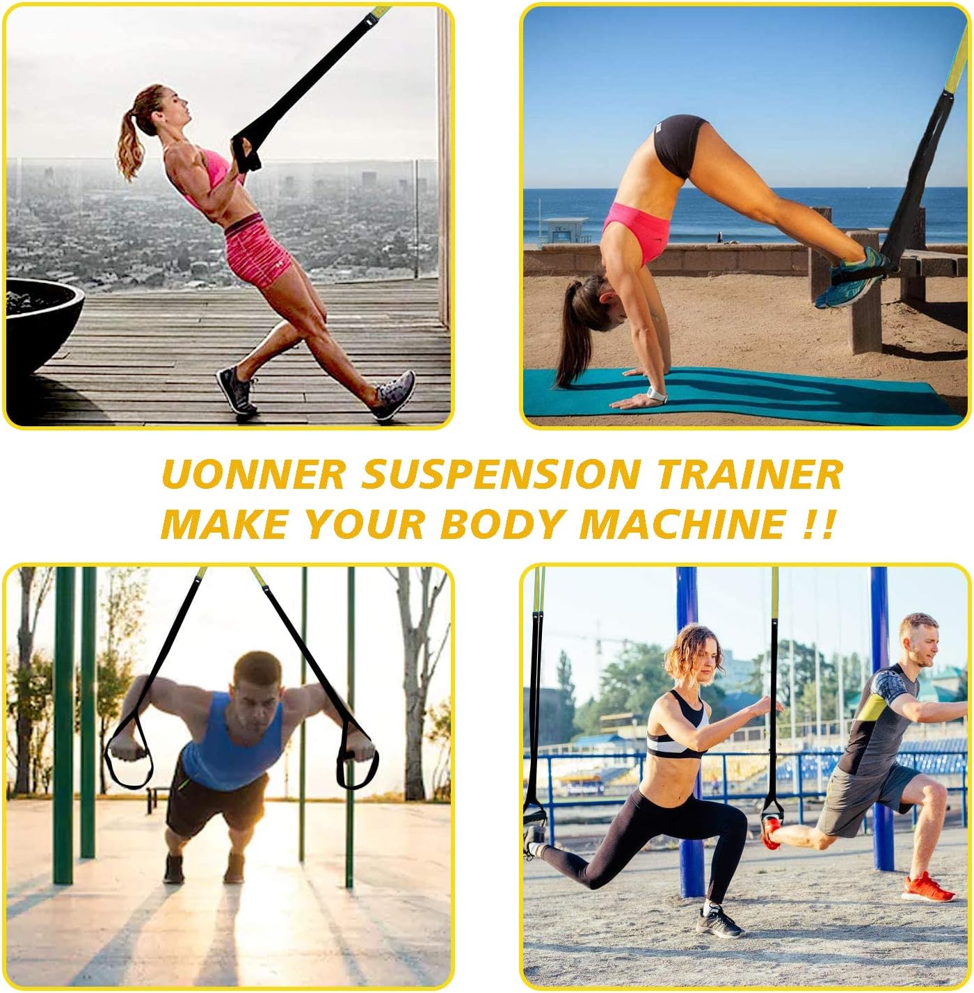 UONNER Suspension Trainer - Versatile Home Gym Equipment for Full Body Workouts